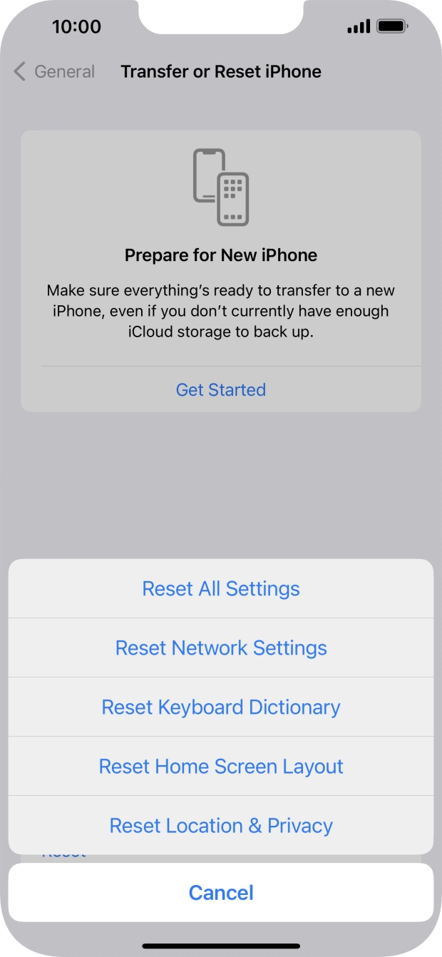 Press Reset All Settings.