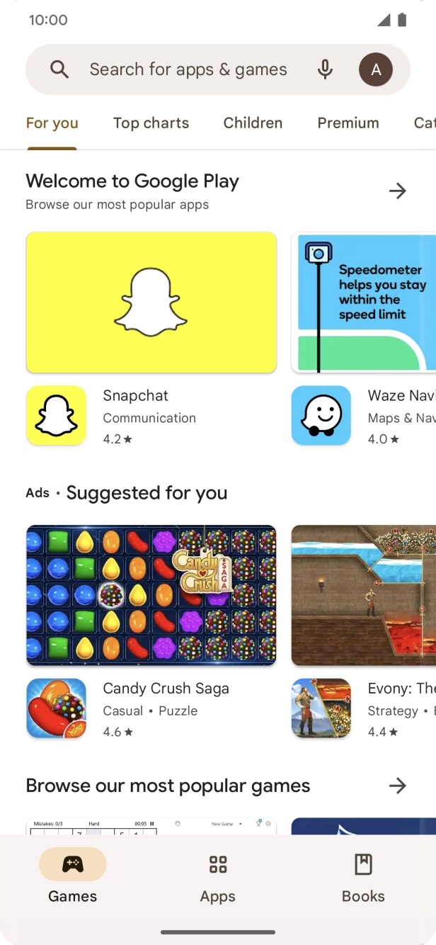 Press the profile icon.