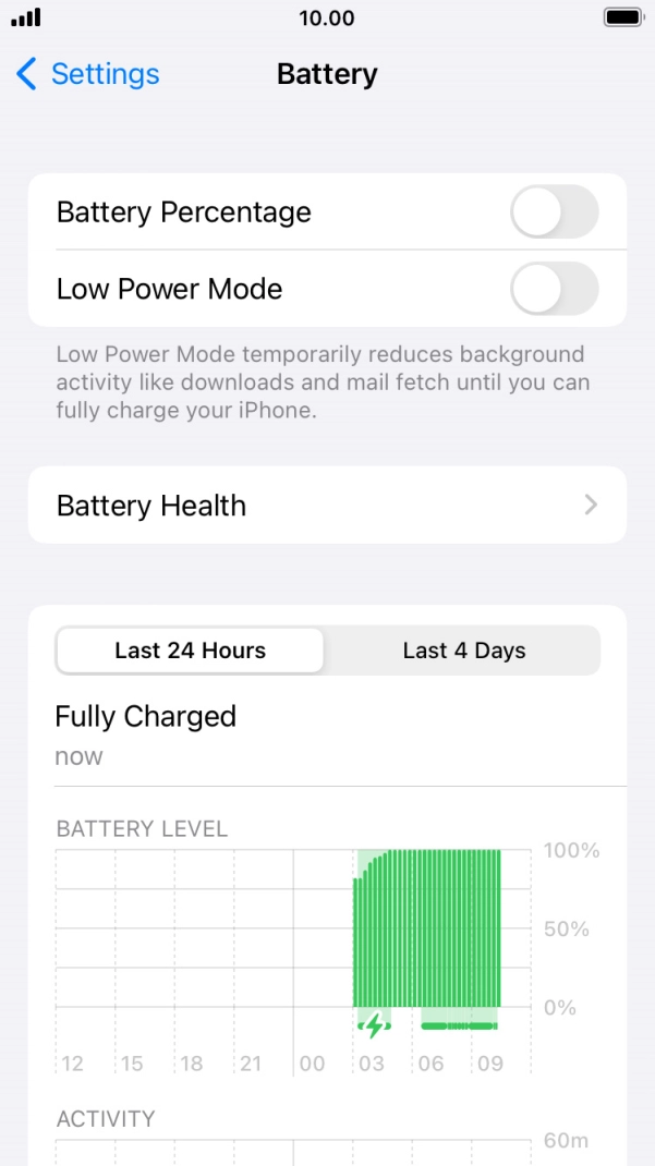 Press the indicator next to 'Low Power Mode' to turn on the function.