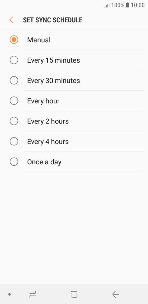 Press the required setting. Press the required setting.