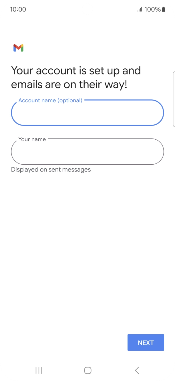 Press the field below 'Your name' and key in the required sender name. Press the field below 'Your name' and key in the required sender name.