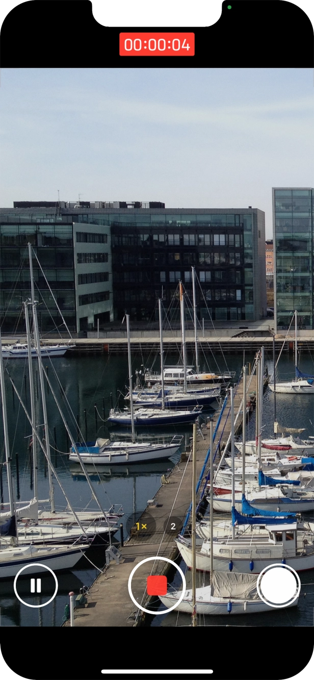 Press the stop icon to stop the recording. Press the stop icon to stop the recording.