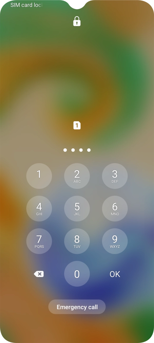Key in your SIM PIN and press OK. The default SIM PIN is 0000.