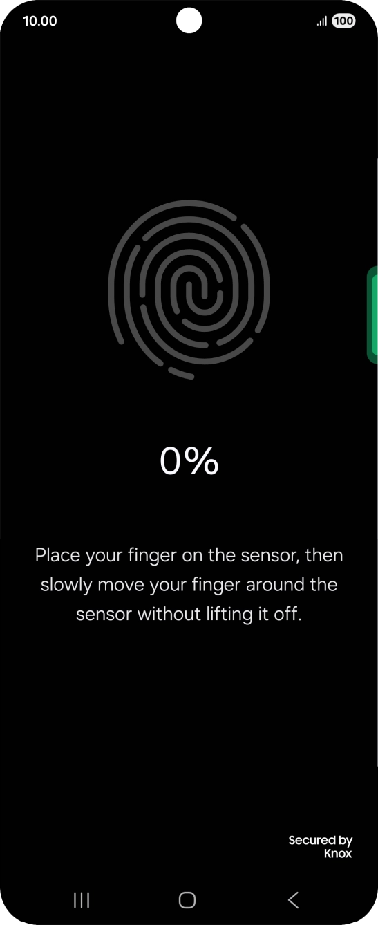 Follow the instructions on the screen to create the lock code using your fingerprint.