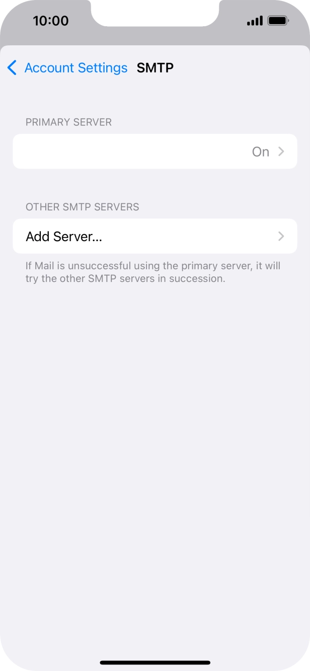 Press the field below 'PRIMARY SERVER'. Press the field below 'PRIMARY SERVER'.