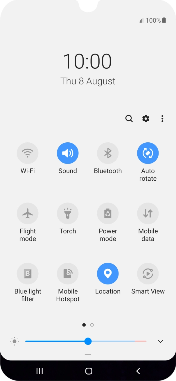 Press the settings icon.