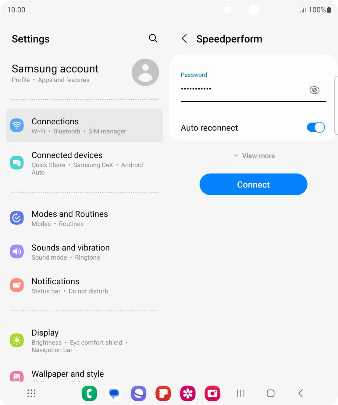 Key in the password for the WiFi network and press Connect.