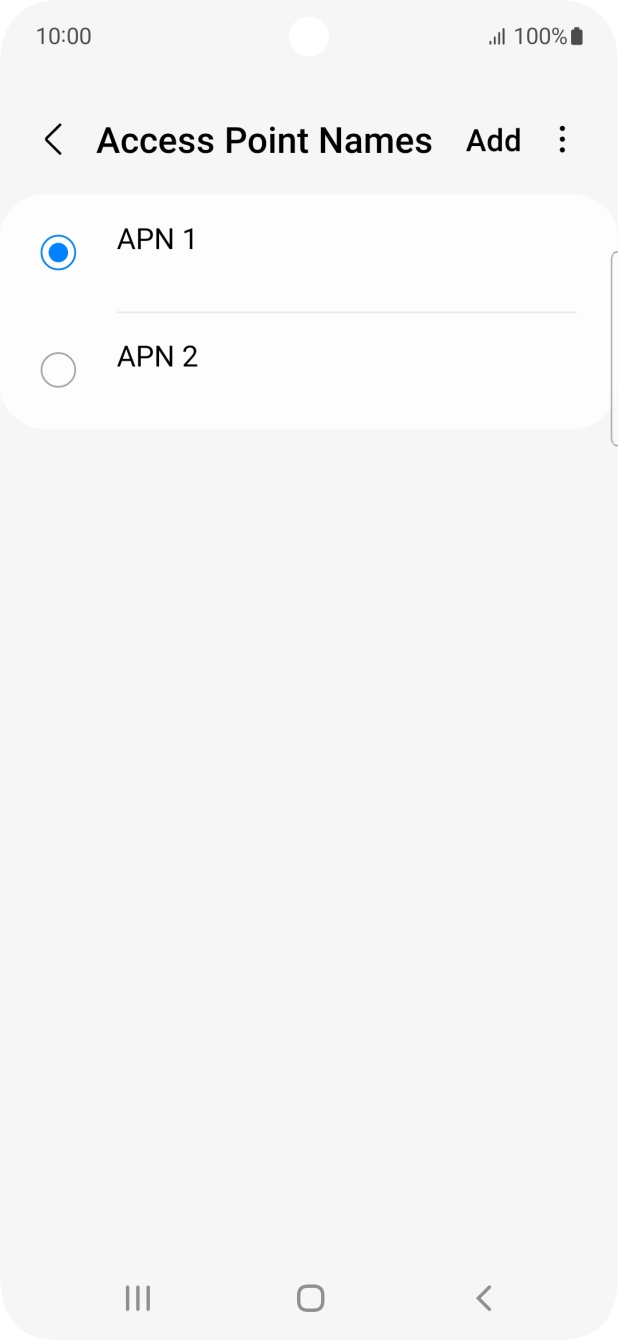 Press the field next to the data connection to activate it. Press the field next to the data connection to activate it.
