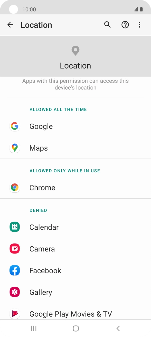 Press the required app.