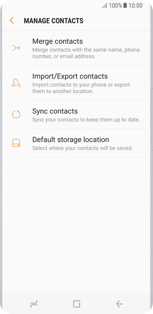 Press Import/Export contacts.