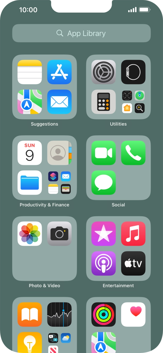 Press the required app. Press the required app.