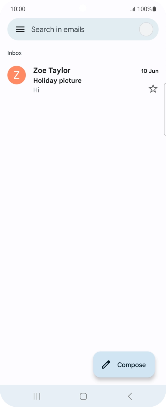 Press the email account icon.