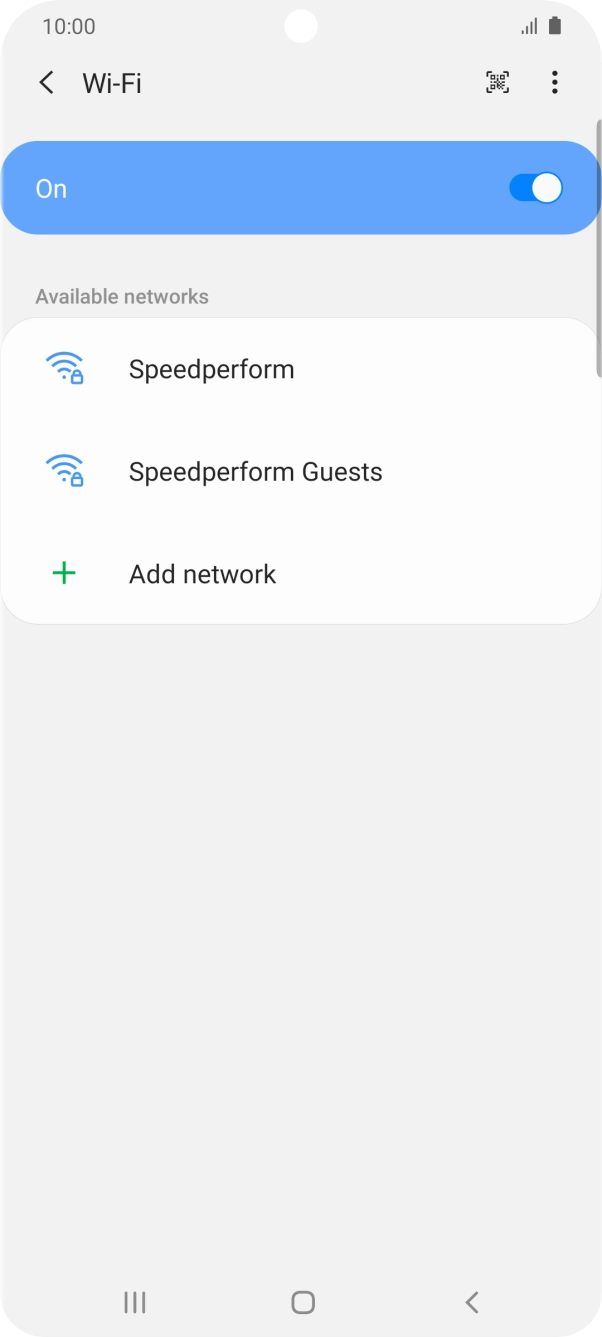 Press the required WiFi network.