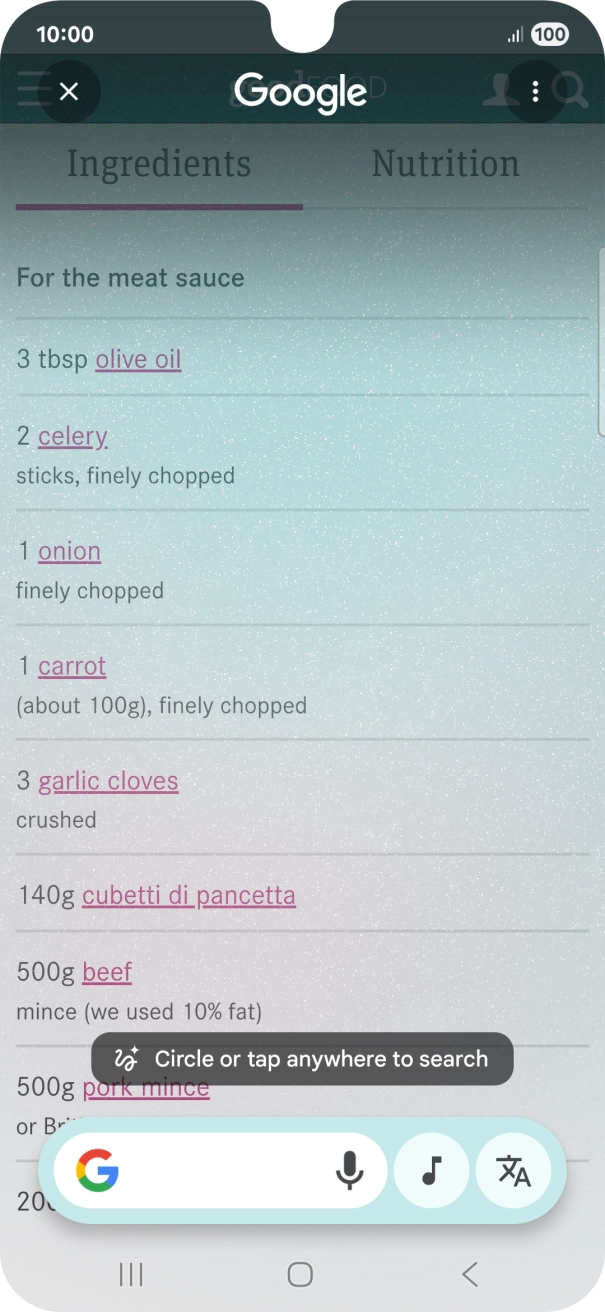 Press the translation icon.