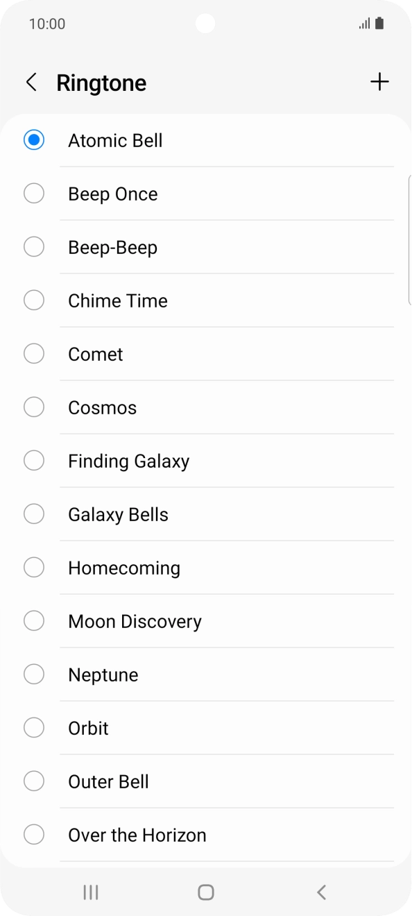 Press the add ring tone icon.