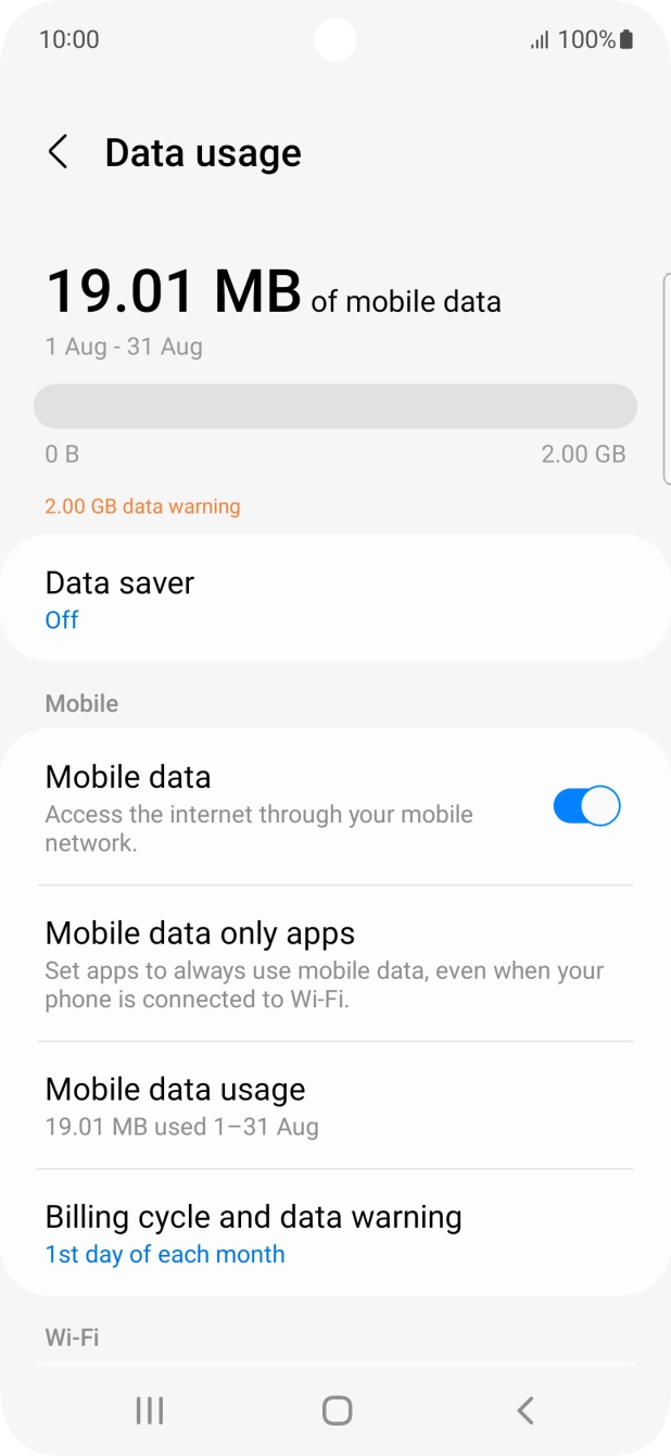 The total data usage is displayed.