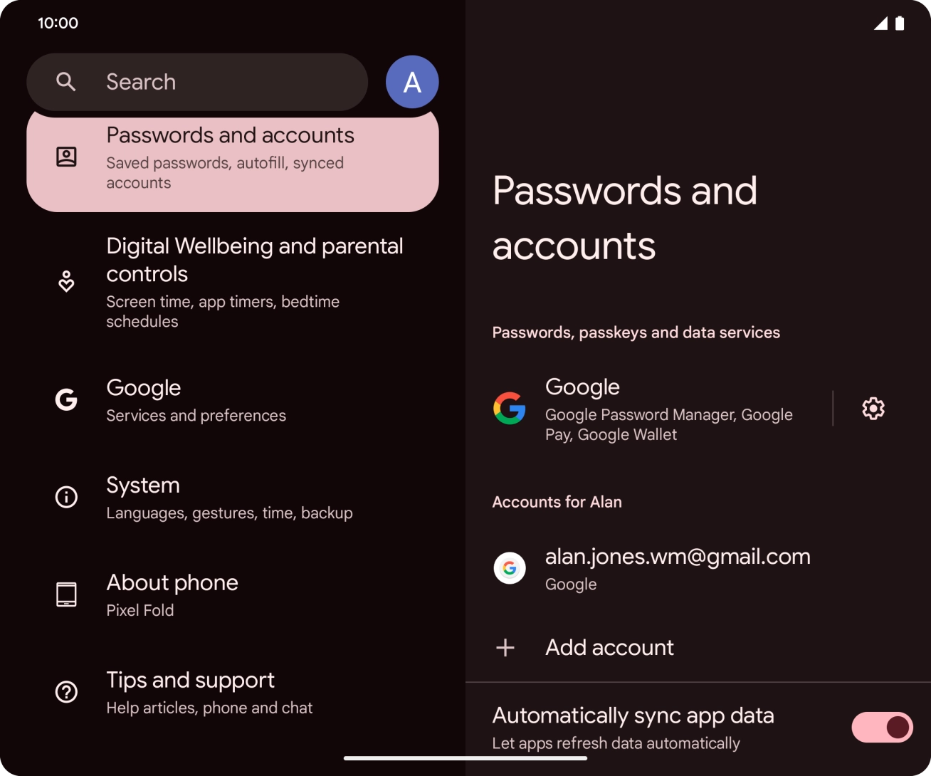 Press Add account. Press Add account.