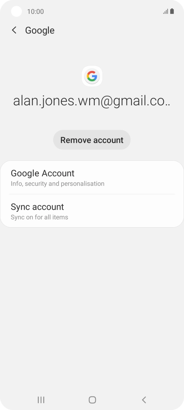 Press Sync account.