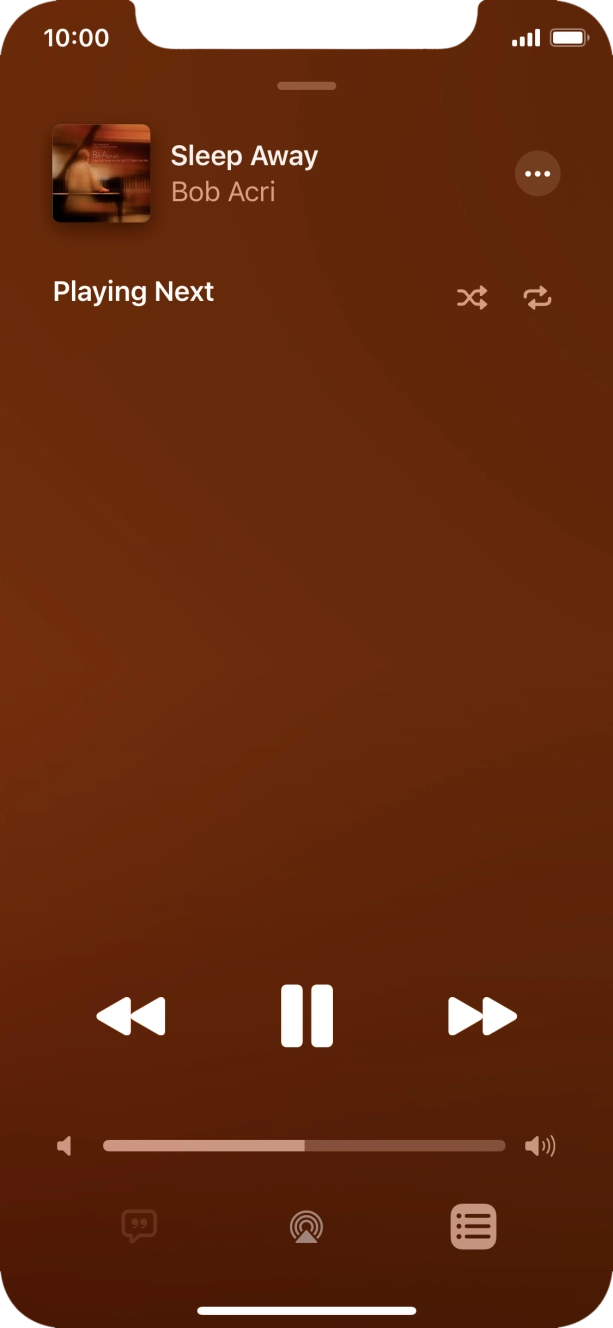 Press the shuffle icon to turn the function on or off. Press the shuffle icon to turn the function on or off.