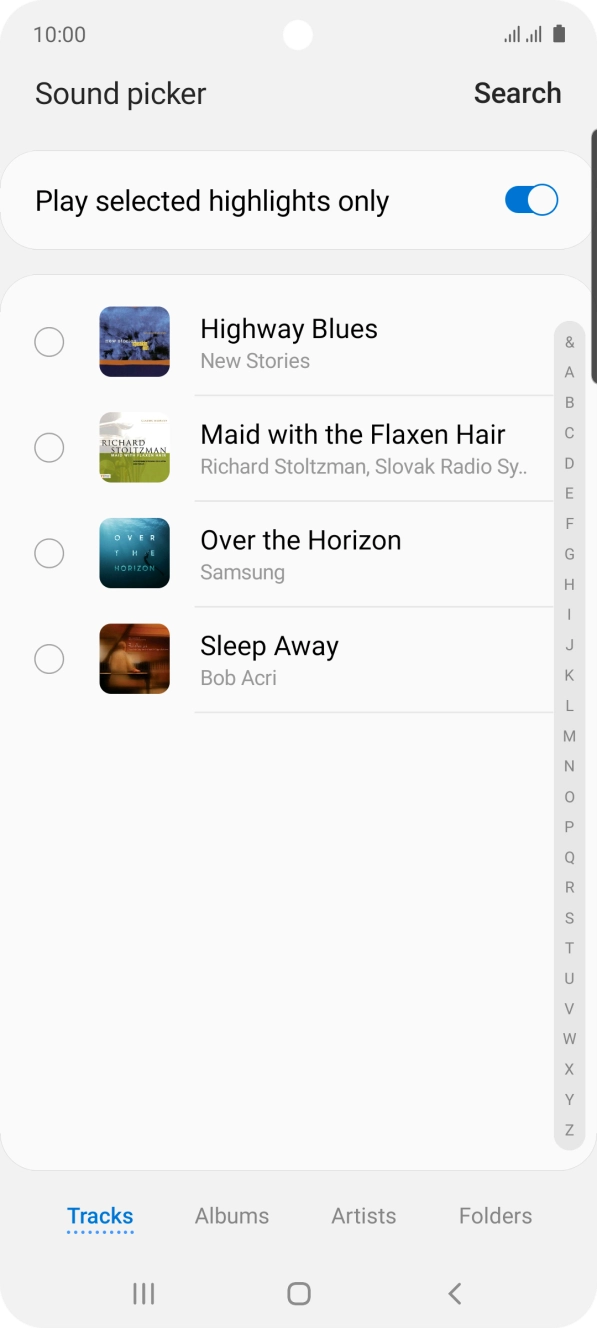 Press the required ring tones to hear them.