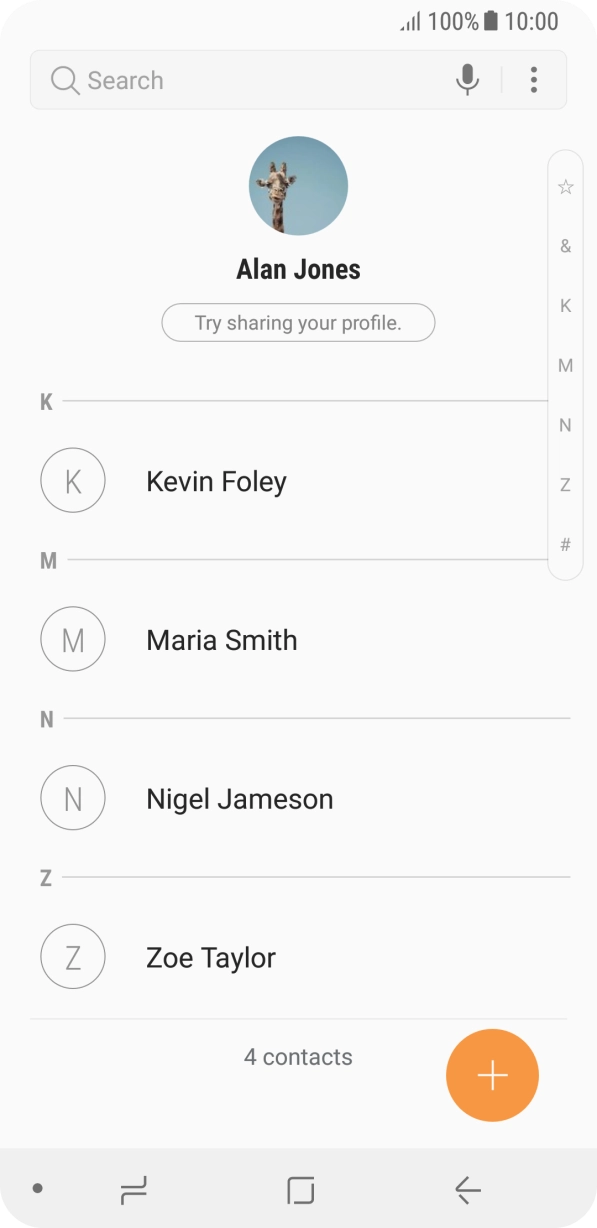 Press the new contact icon.