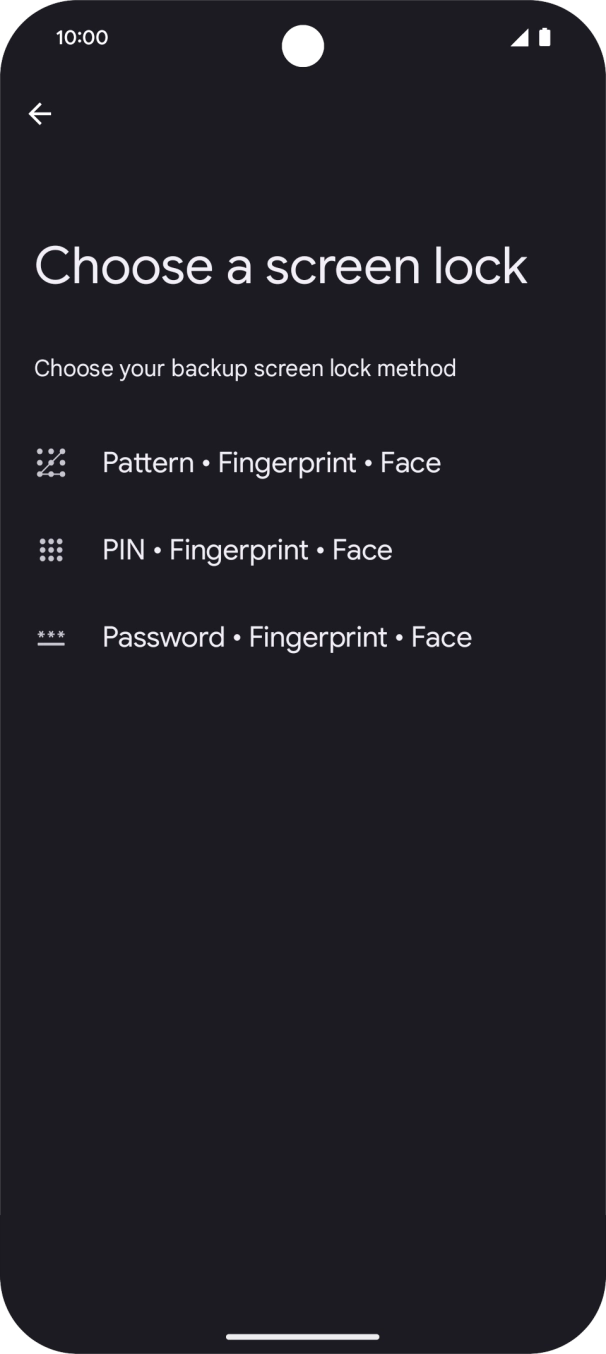 Press the required lock code and follow the instructions on the screen to create an additional lock code.