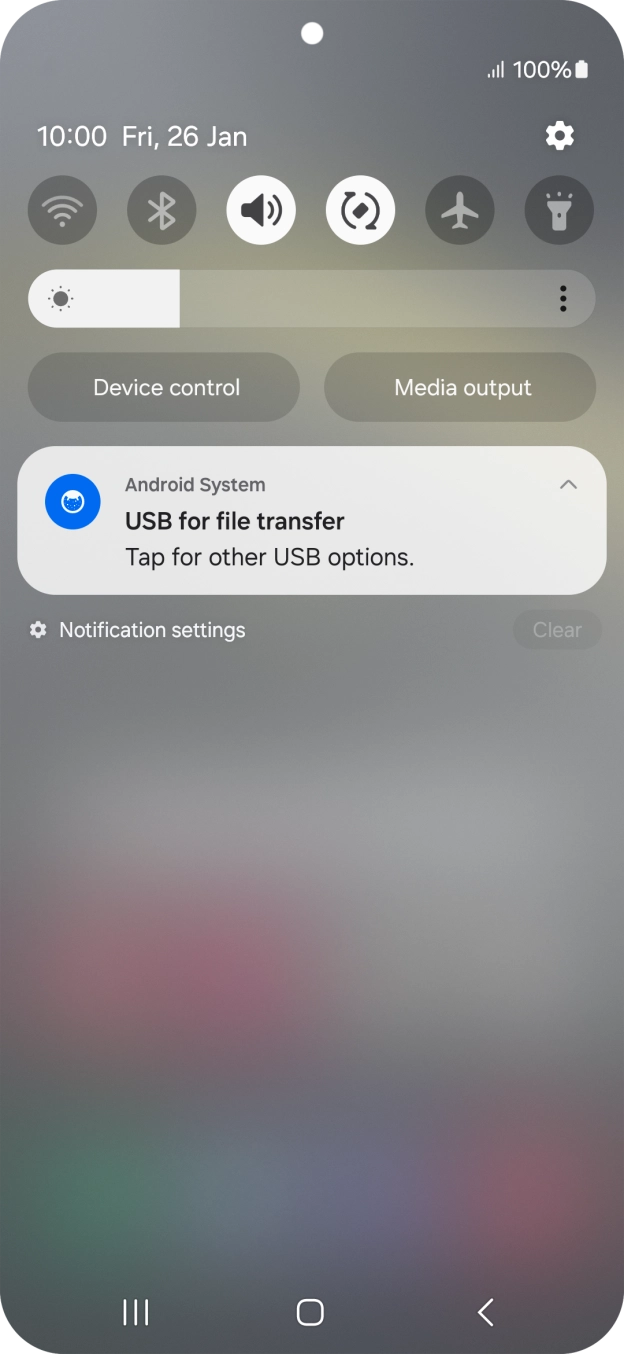 Press Tap for other USB options..