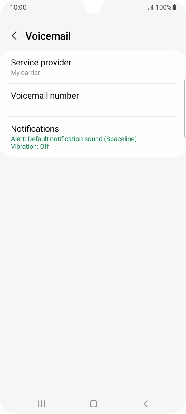Press Voicemail number.