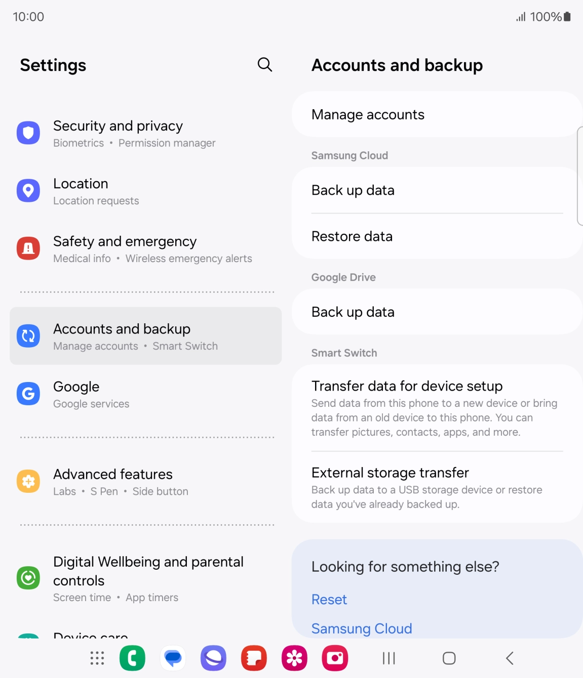 Press Manage accounts. Press Manage accounts.