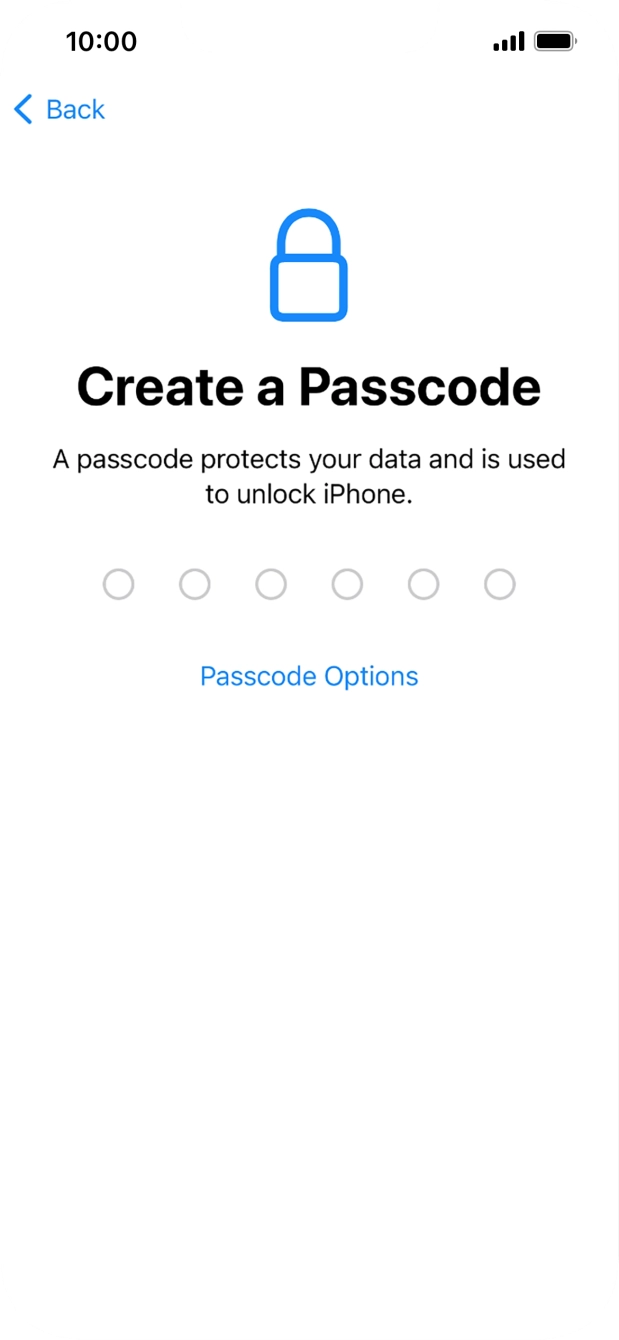 Press Passcode Options.