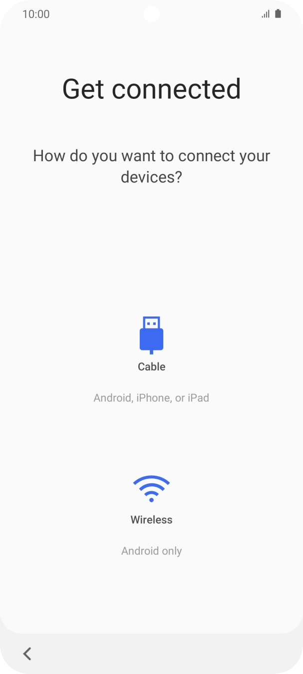 Press the required transfer method and follow the instructions on the screen to transfer the content from another phone.