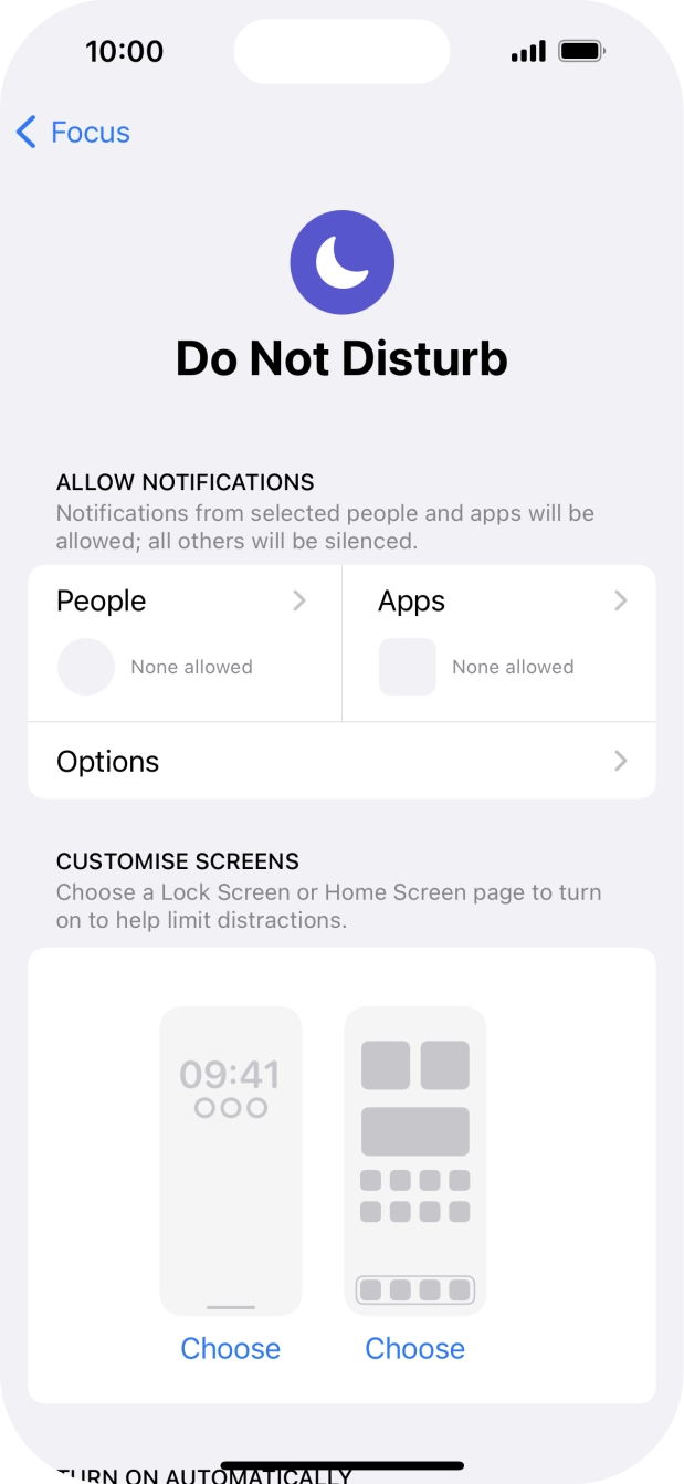 Press People and follow the instructions on the screen to select which contacts you would like to receive calls and notifications from when Do Not Disturb is turned on. Press People and follow the instructions on the screen to select which contacts you would like to receive calls and notifications from when Do Not Disturb is turned on.