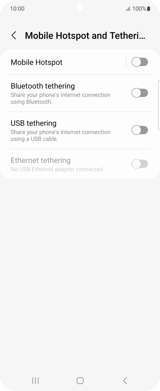 Press Mobile Hotspot.