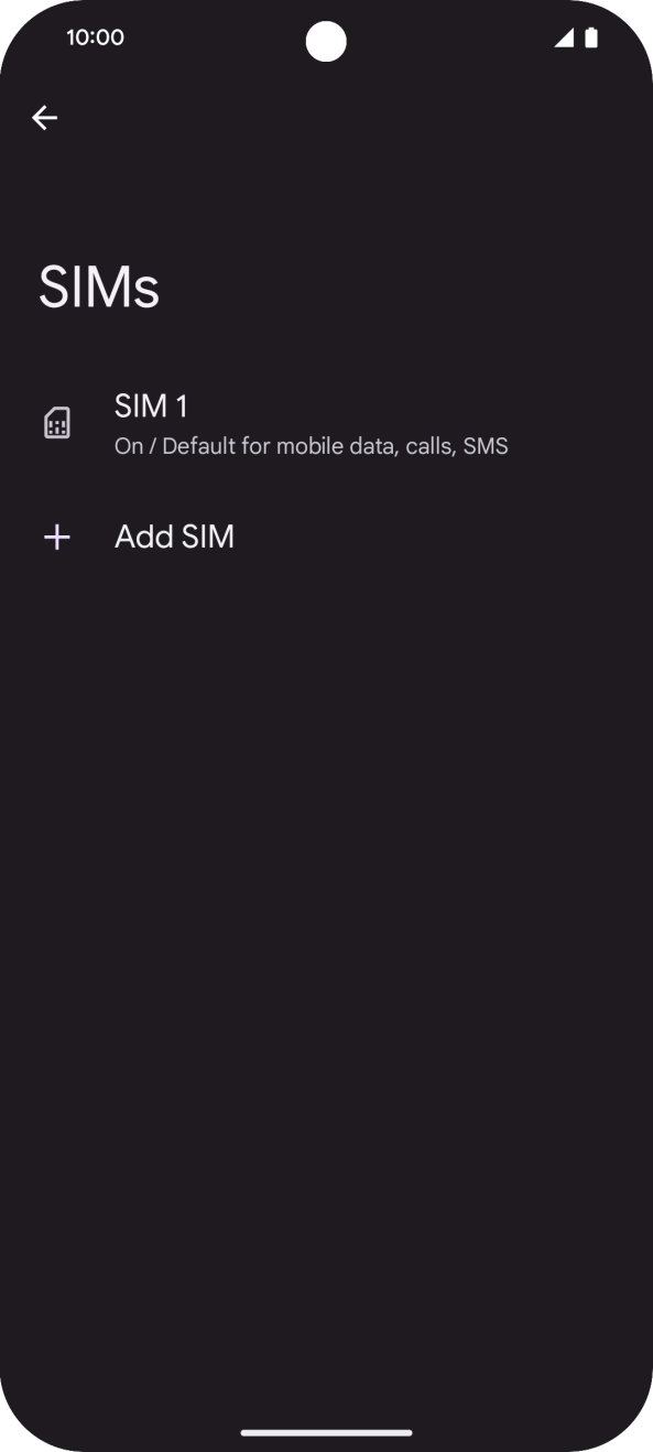 Press the name of the SIM.