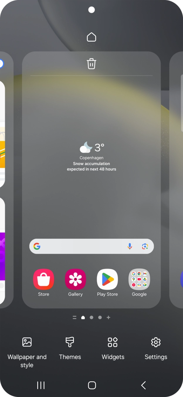 Press the required setting and follow the instructions on the screen to personalise the appearance of the home screen.