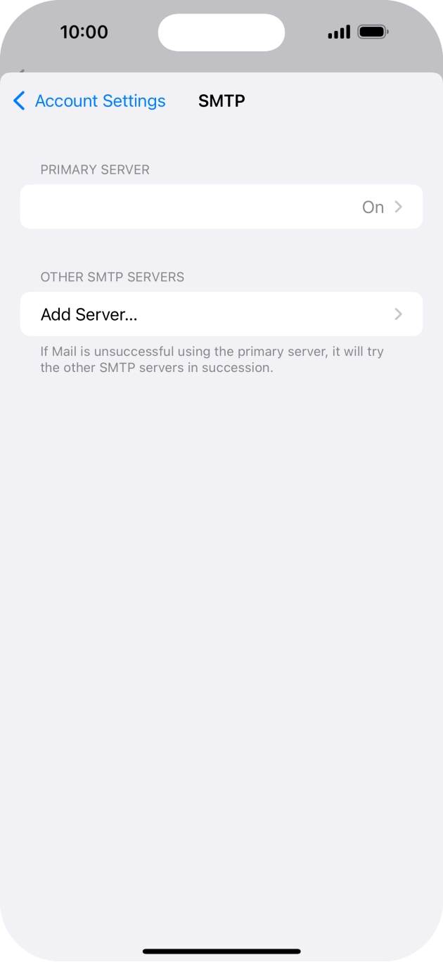 Press the field below 'PRIMARY SERVER'. Press the field below 'PRIMARY SERVER'.