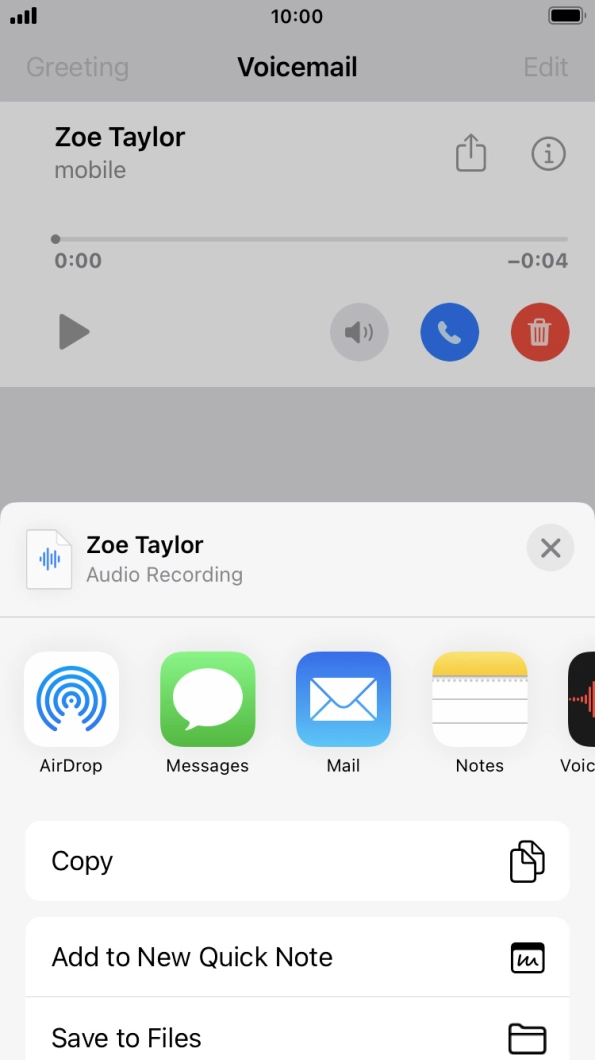 Press the required setting and follow the instructions on the screen to share or save the message. Press the required setting and follow the instructions on the screen to share or save the message.