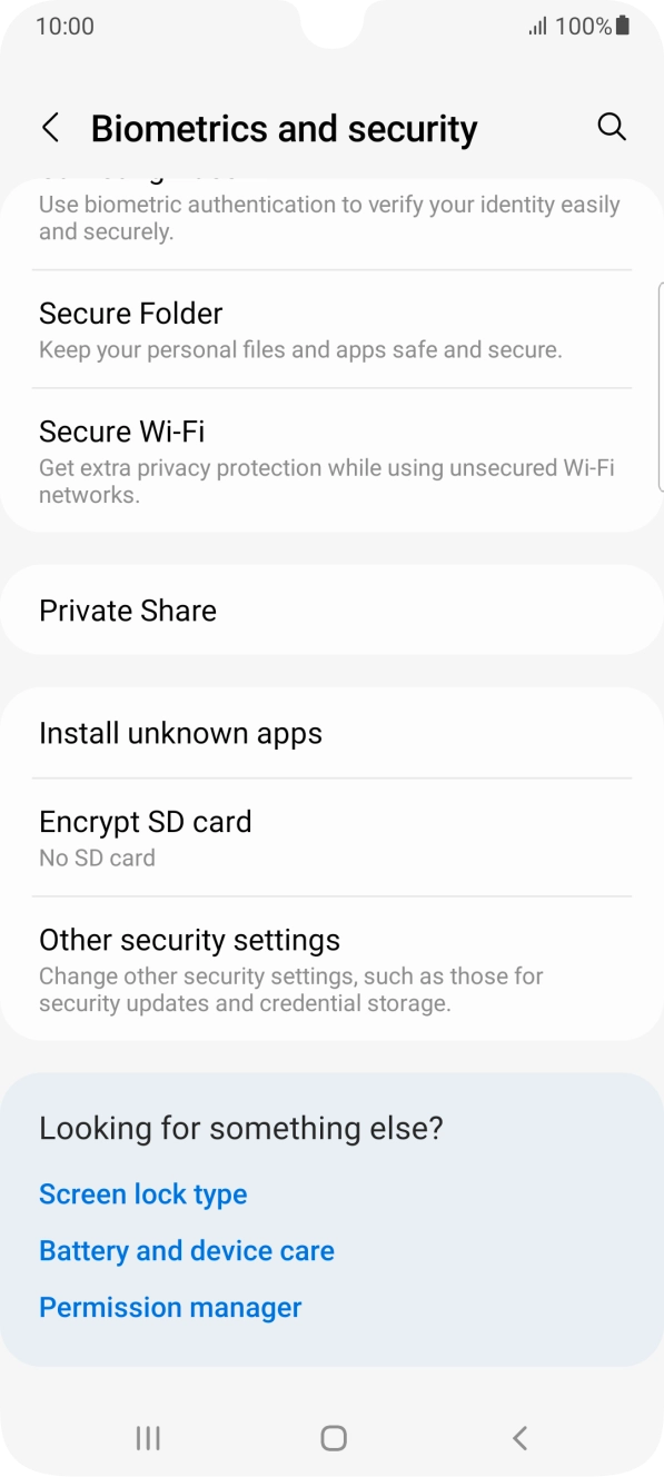 Press Other security settings.