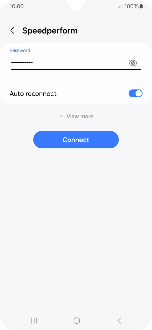 Key in the password for the WiFi network and press Connect.