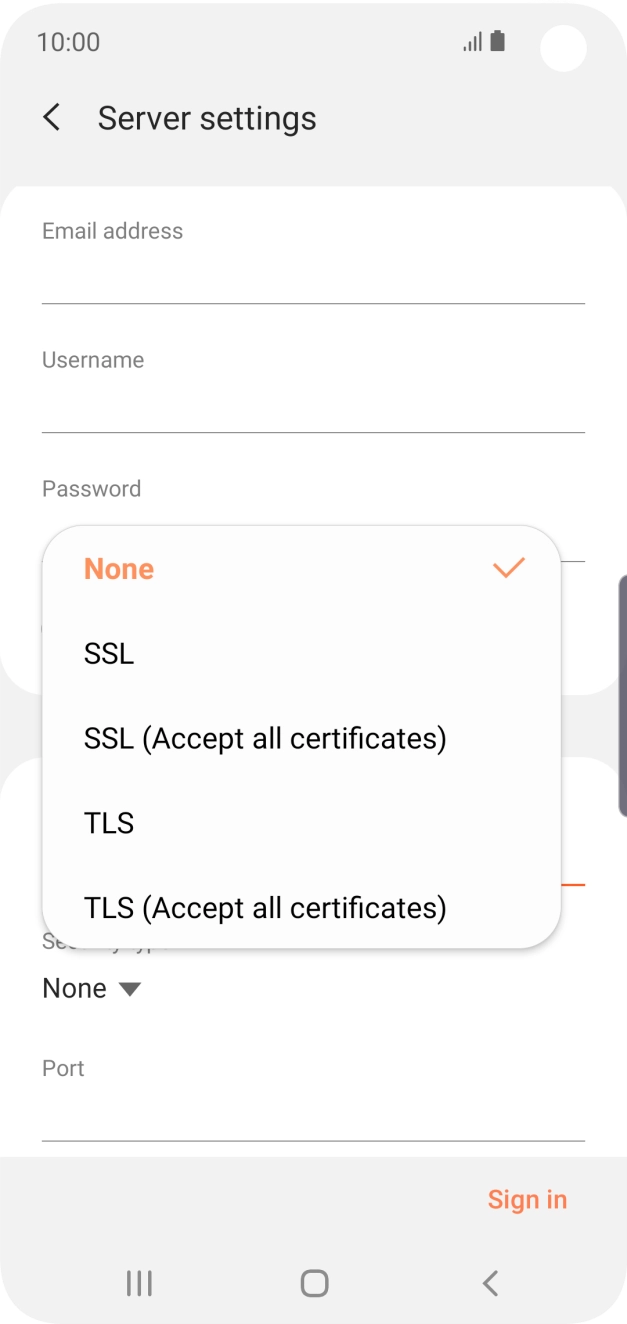 Press None to turn off the function.