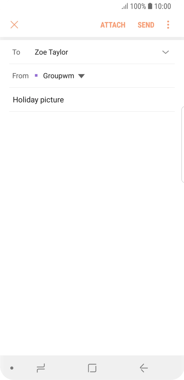 Press the text input field and write the text for your email.
