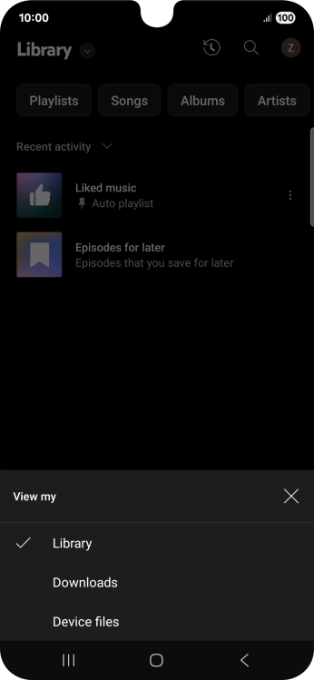 Press the required category and go to the required audio file.