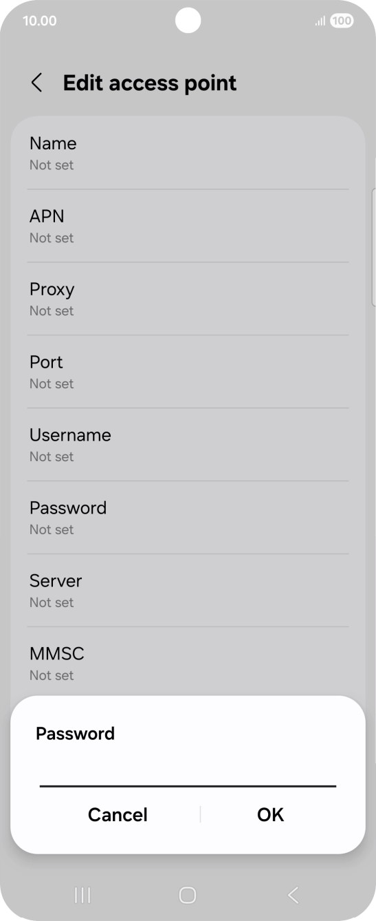 Key in p and press OK. Key in p and press OK.