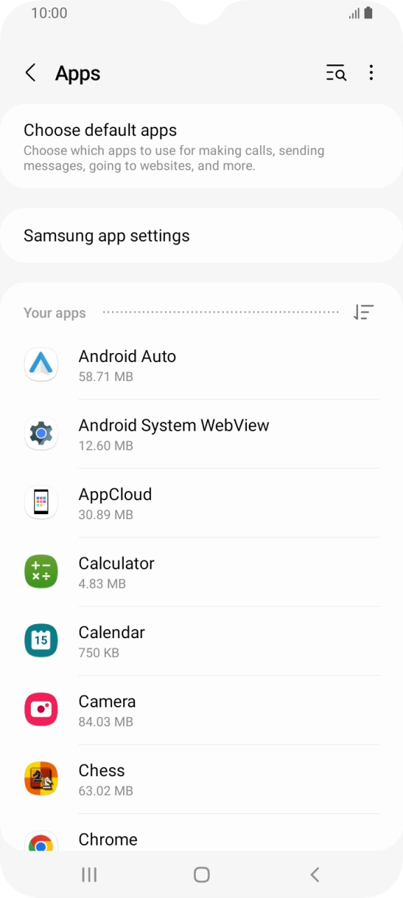 Press the required app.