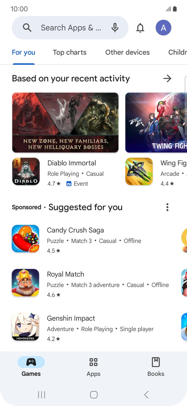 Press the search field. Press the search field.