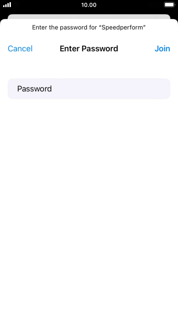 Key in the password for the WiFi network and press Join.