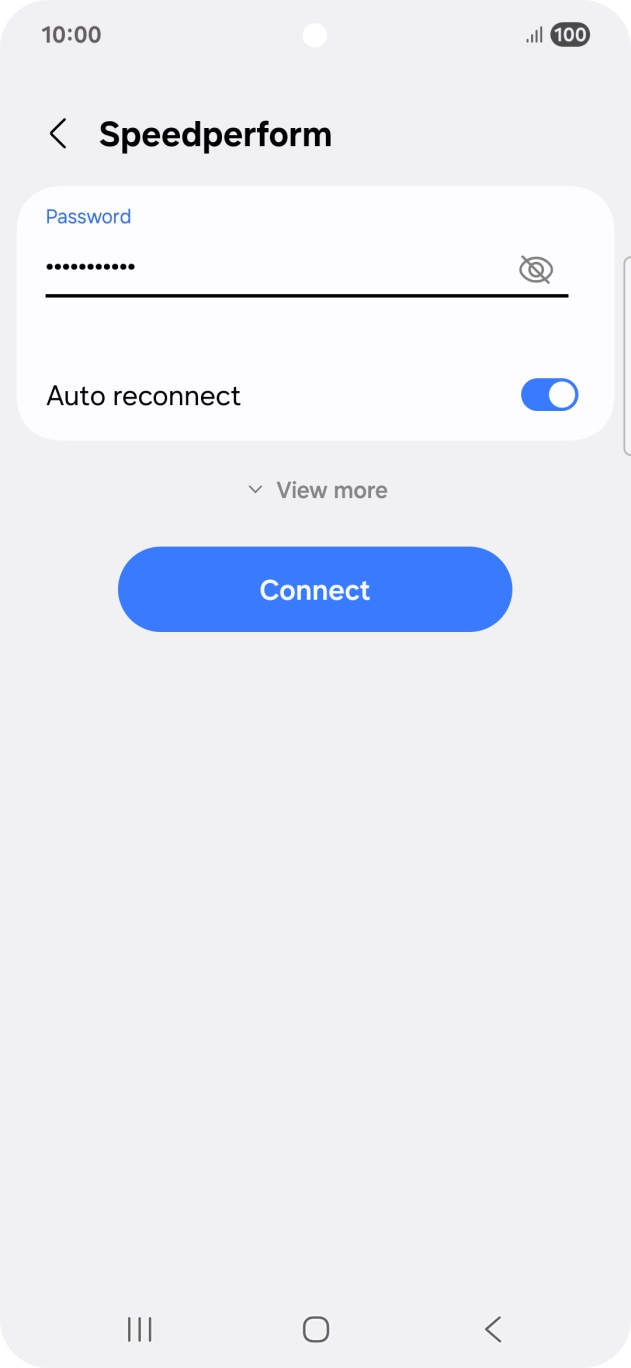 Key in the password for the WiFi network and press Connect.