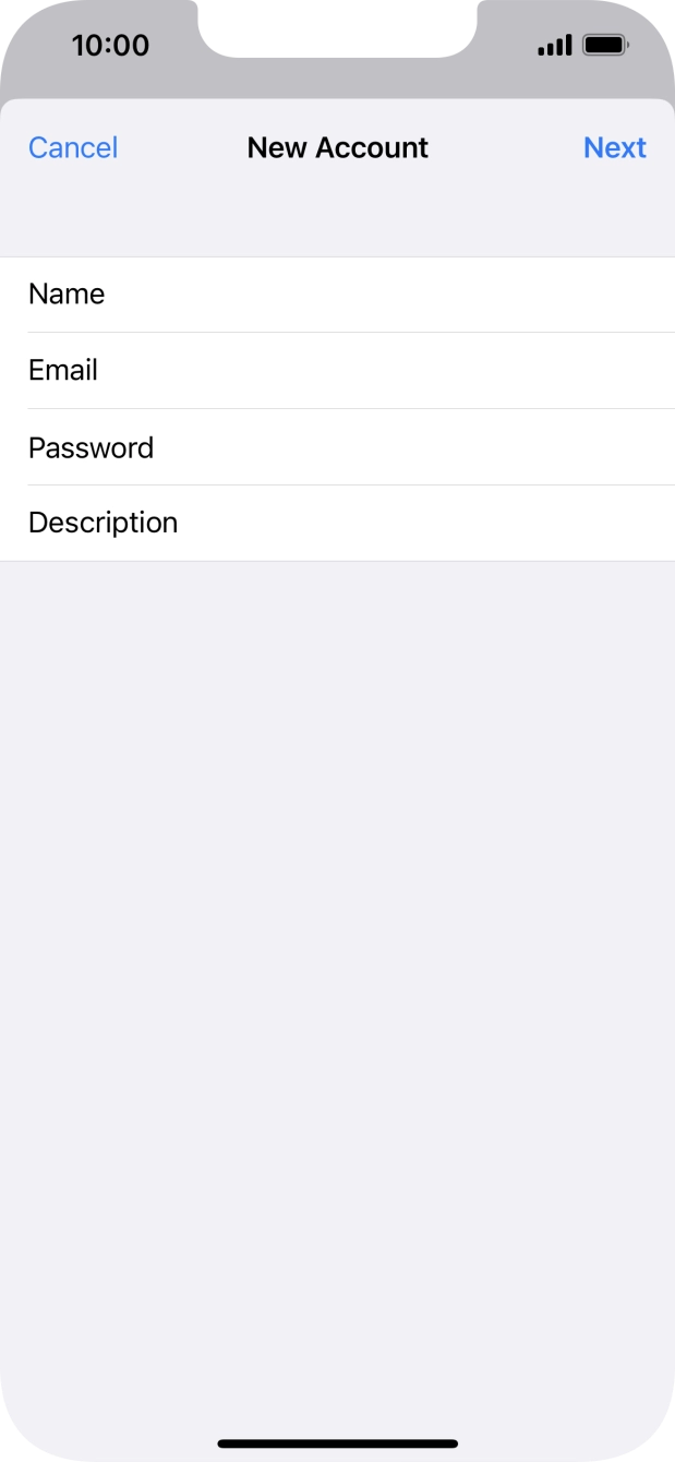 Press Description and key in the required name. Press Description and key in the required name.