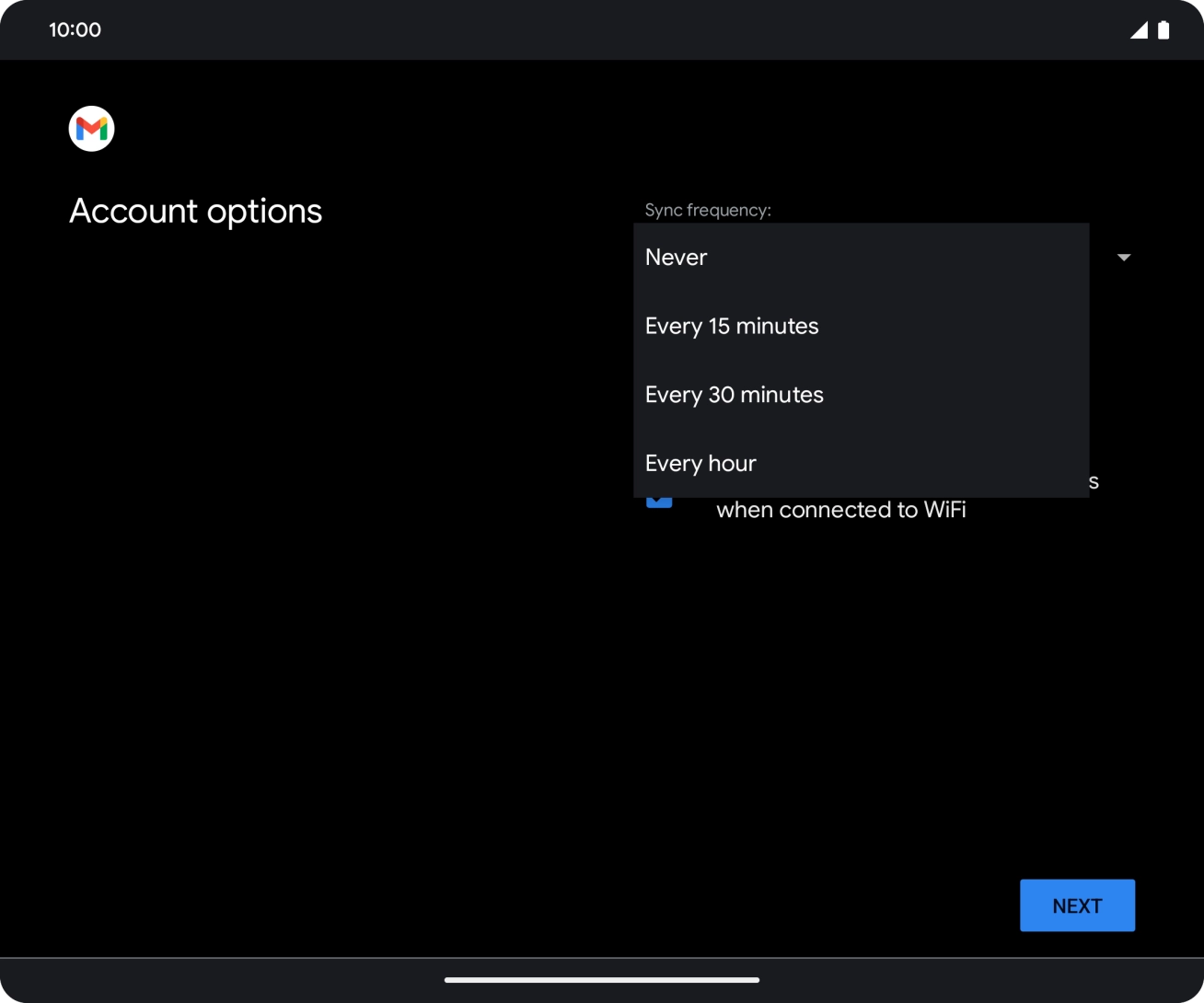Press the required setting. Press the required setting.