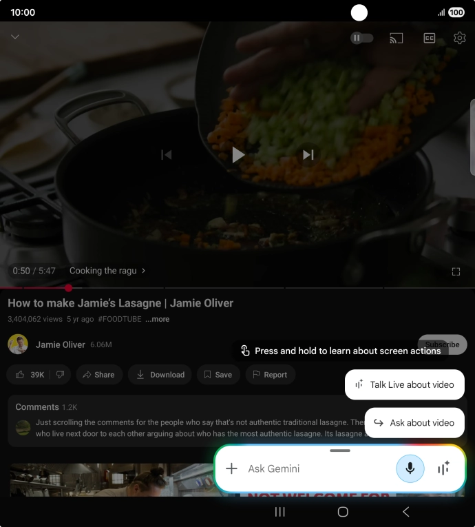 Press Ask about video. Press Ask about video.